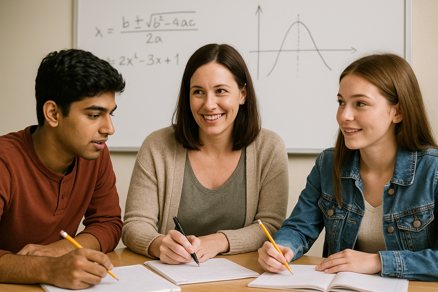 Student working on math